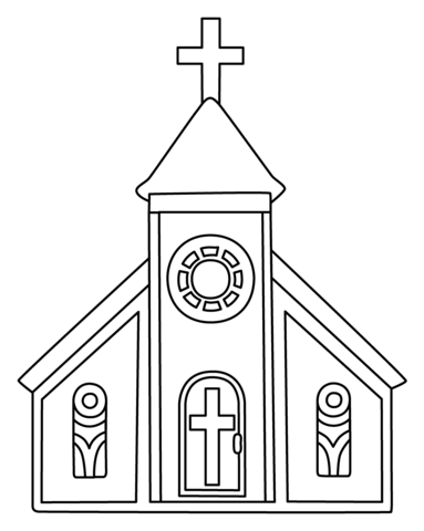 Church Emoji Coloring Page